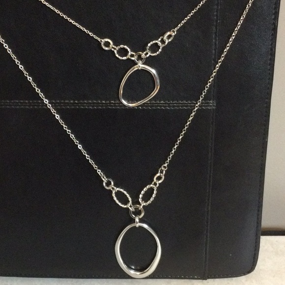 C1946 silver 18” double strand boho necklace - Picture 2 of 7